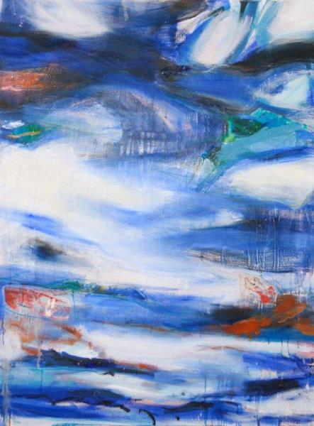 "Blue Storm," 2011, Oil on Paper, 48 x 36 Inches