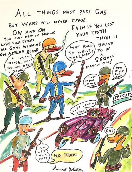 "All Things Must Pass Gas," 2010, Colored Marker on Card Stock Paper, 11 x 8.5 inches