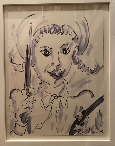 "Cutie as Annie Get Your Gun," 2014, Drawing on Paper, 16 x 12 Inches