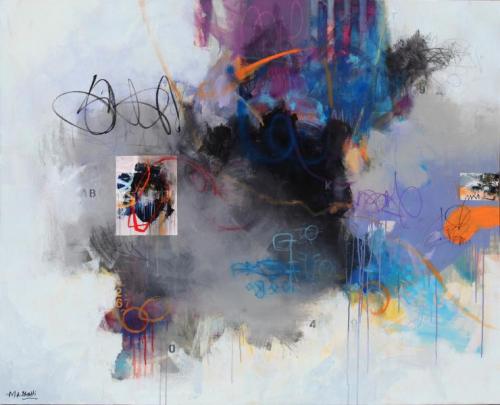 "Beauty of Silence," 2024, Mixed Media on Canvas, 48 x 60 inches