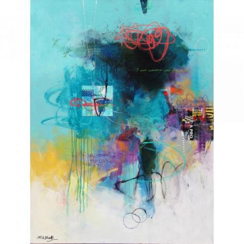 "Beyond the Known," 2024, Mixed Media on Canvas, 48 x 36 inches