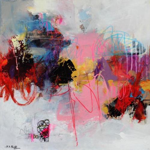 "Celestial Seranade," 2024, Mixed Media on Canvas, 20 x 20 inches