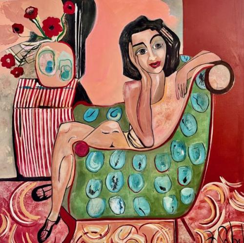"Contemplation," 2024, Acrylic on Canvas, 36 x 36 inches