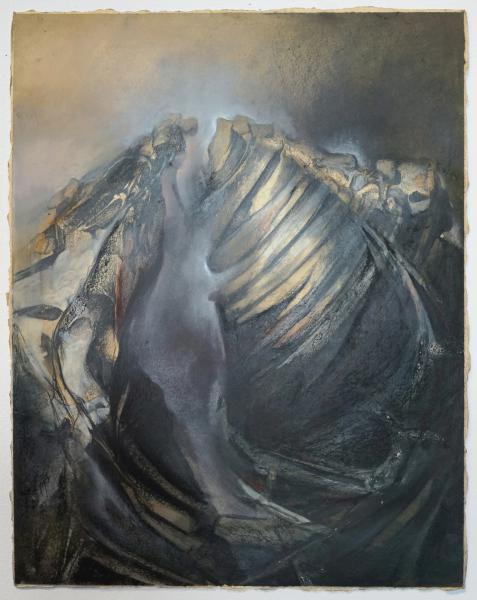 “Earth Spine,” 1982, Oil and Graphite on Paper, 30 x 24 Inches
