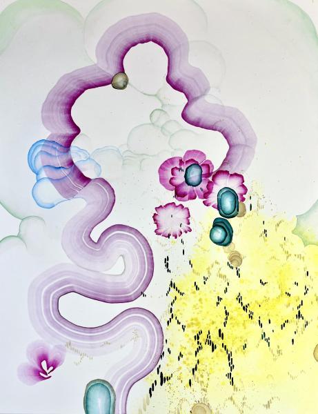"Estuary," 2024, Watercolor and Gouache on Paper, 14 x 10 inches