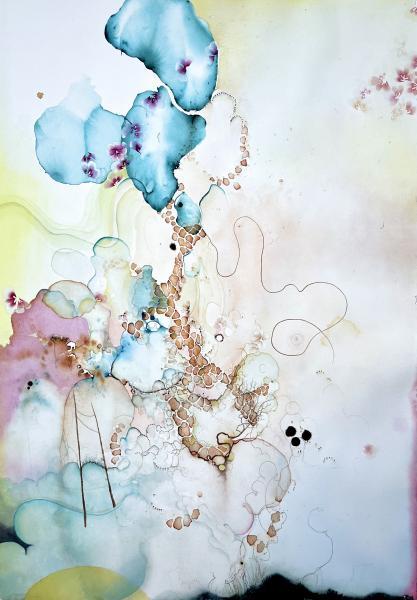 "Fountainhead," 2024, Watercolor on Paper, 30 x 22 inches