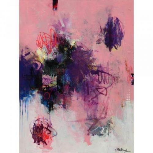 "Fractured Harmony," 2024, Mixed Media on Canvas, 48 x 36 inches