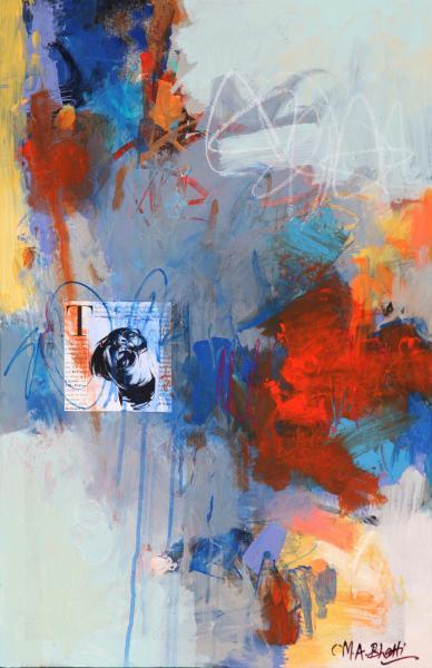 "Fragments of Twighlight II," 2024, Mixed Media on Board, 23 x 15 inches