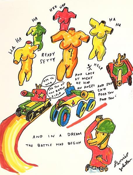 "Ha Ha Ha Hee Hee," 2010, Colored Marker on Card Stock Paper, 11 x 8.5 inches