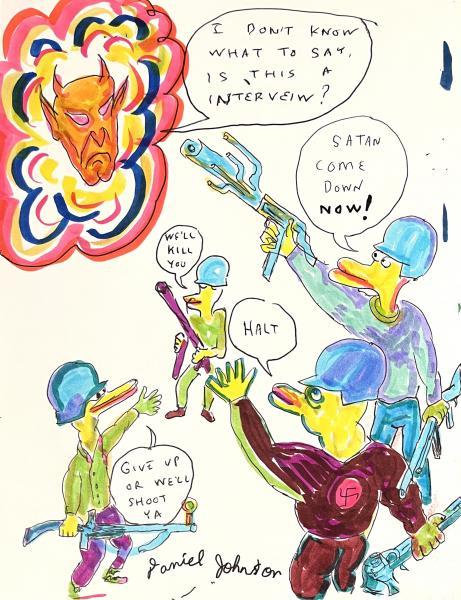 "I Don’t Know What to Say," 2010, Colored Marker on Card Stock Paper, 11 x 8.5 inches