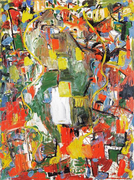 “Ecumenical Triumph,” 1999, Oil, Mixed Media on Canvas, 48 x 36 Inches