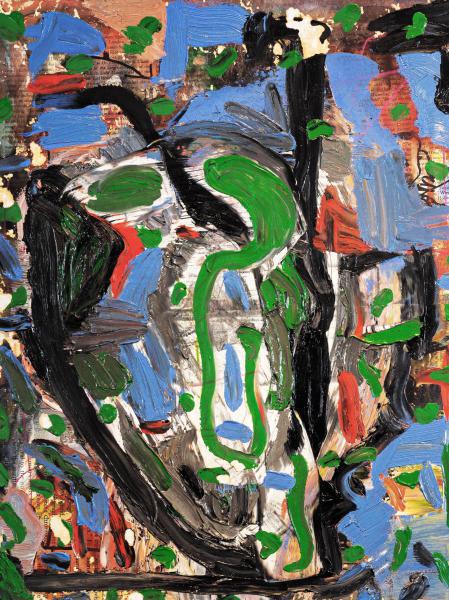 “Untitled,” 1995, Oil, Mixed Media on Canvas, 20 x 16 Inches