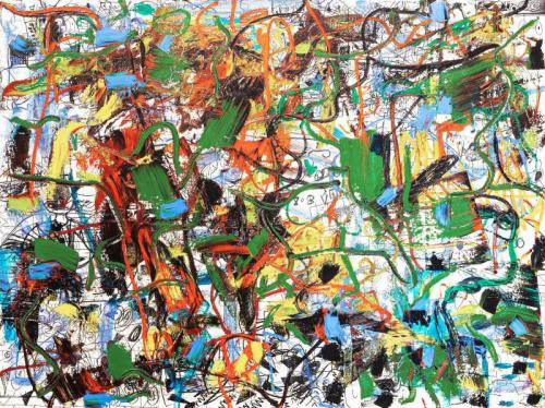 “Untitled,” 2003, Oil, Mixed Media on Canvas, 36 x 46 Inches