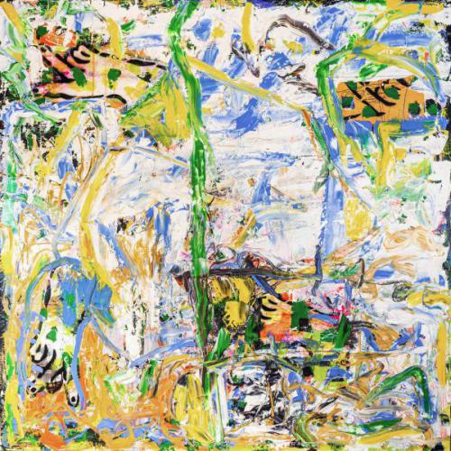 “Untitled,” 1996, Oil, Mixed Media on Canvas, 48 x 48 Inches