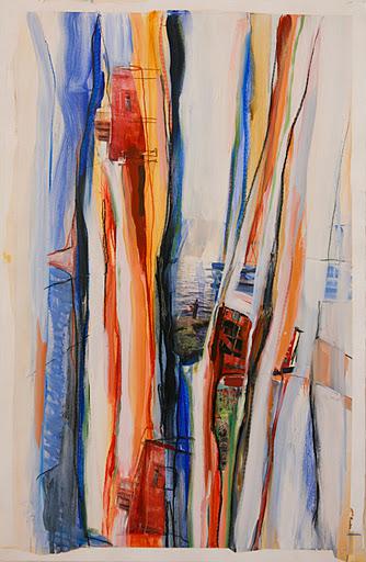 "Fisherman III," 2011, Oil on Paper, 40 x 26 Inches
