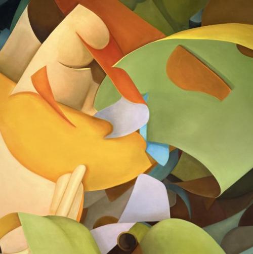 "Layout 3," 2025, Oil on Canvas, 63 x 63 inches