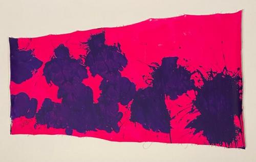 "Blue on Magenta," 2016, Acrylic Paint on Canvas,  34 x 60 Inches