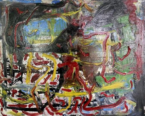 "Untitled," 1998, Oil, Mixed Media on Canvas, 16 x 20 Inches