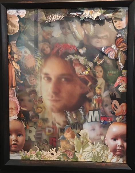"Curt Cobain," 2018, Mixed Media, 16 x 13 x 3 Inches