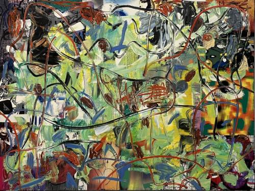 "Untitled," 2003, Oil, Mixed Media on Canvas, 36 x 48 inches