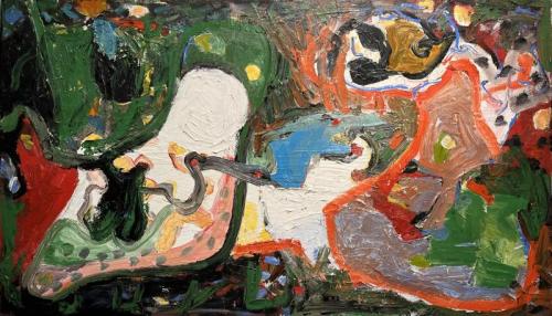 "Untitled #1206," 2003, Oil on Wood, 22.5 x 39 inches