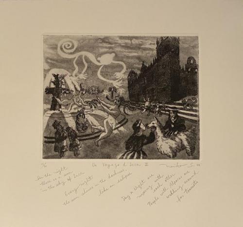 "Un Voyage D’Inca III," 2004, Etching on Paper, Edition 11/30, 8 x 10 Inches