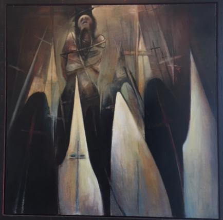 "The Penitent," 1986, Oil on Canvas, 52 x 52 Inches