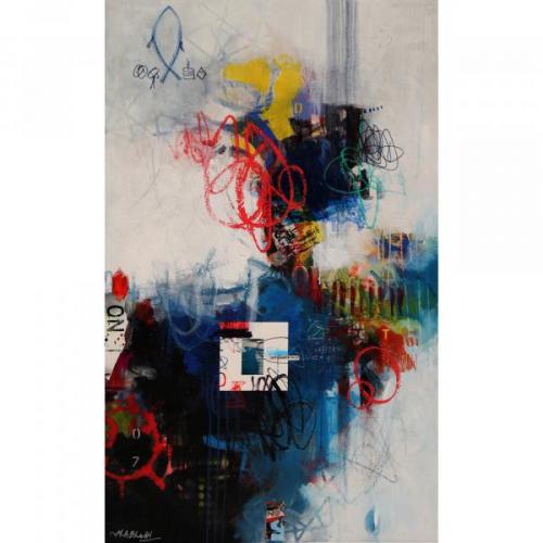 "Illusions of the Infinite," 2024, Mixed Media on Canvas, 48 x 30 inches