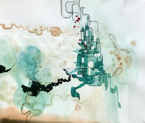 "Monastery," 2021, Watercolor on Paper, 22 x 27 inches
