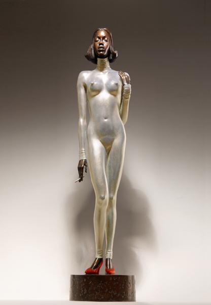 "Naomi," 2009, Painted Bronze, Edition 1/5, 31 x 8 x 9 Inches