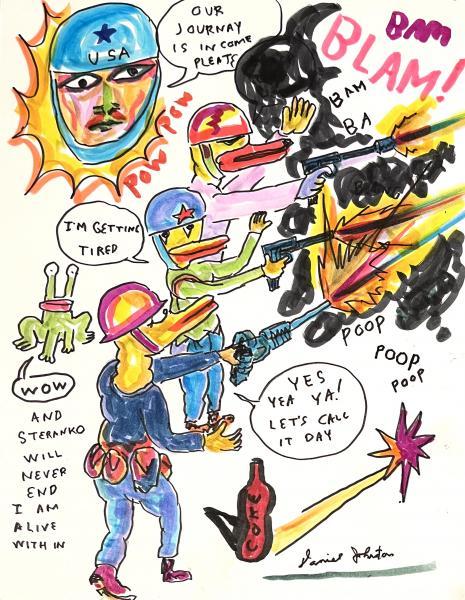 "Our Journey is Income Pleate," 2010, Colored Marker on Card Stock Paper, 11 x 8.5 inches