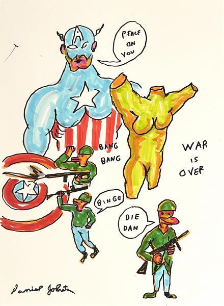 "Peace On You," 2010, Colored Marker on Card Stock Paper, 11 x 8.5 inches