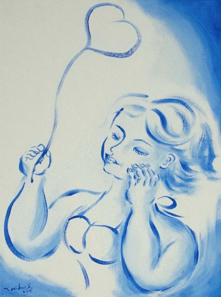 “It was a Time when Cutie was Dreaming So Sweetly,” 2020, Oil on Canvas, 16 x 12 Inches