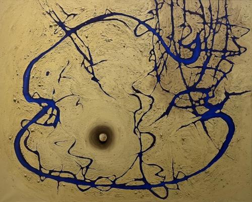 "Tree Rings," 2021, Acrylic and Clay on Canvas, 79 x 94.5inches