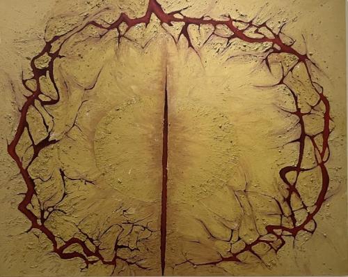"Earthline III," 2021, Acrylic and Clay on Canvas, 79 x 94.5inches