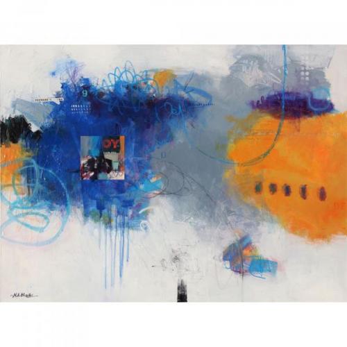 "Shifting Horizons," 2024, Mixed Media on Canvas, 36 x 48 inches