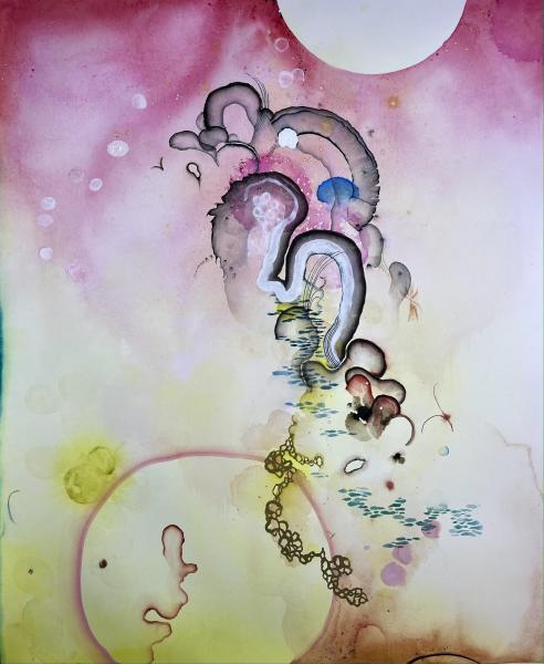 "Sophia," 2023, Watercolor, Gouache, and Acrylic on Paper, 20 x 16 inches