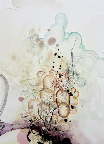 "Squall," 2024, Watercolor and Gouache on Paper, 30 x 22 inches