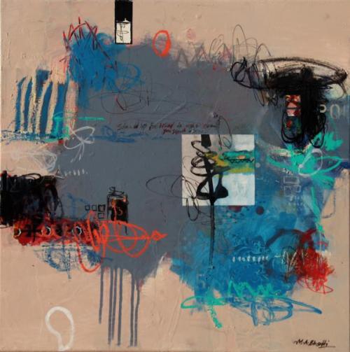 "The Mystic Squire," 2024, Mixed Media on Canvas, 20 x 20 inches