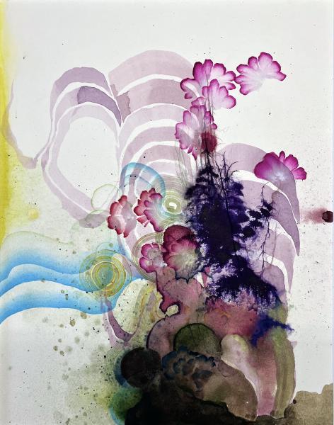 "Topiary II," 2024, Watercolor on Paper, 14 x 10 inches