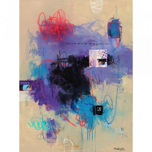 "Unfinished Symphony," 2024, Mixed Media on Canvas, 48 x 36 inches
