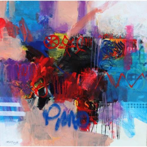 "Unity in Multiplicity," 2024, Mixed Media on Canvas, 36 x 36 inches