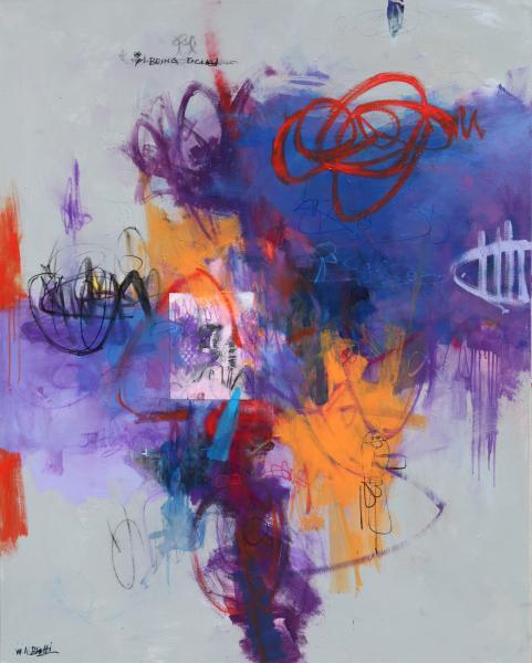 "Vivid Sensations," 2024, Mixed Media on Canvas, 60 x 48 inches