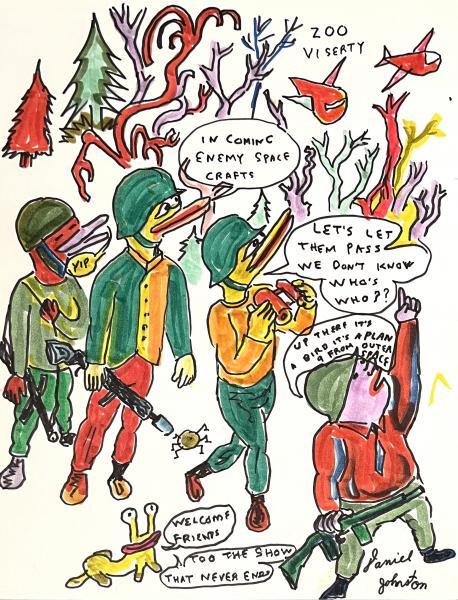 "Zoo Viserty," 2010, Colored Marker on Card Stock Paper, 11 x 8.5 inches