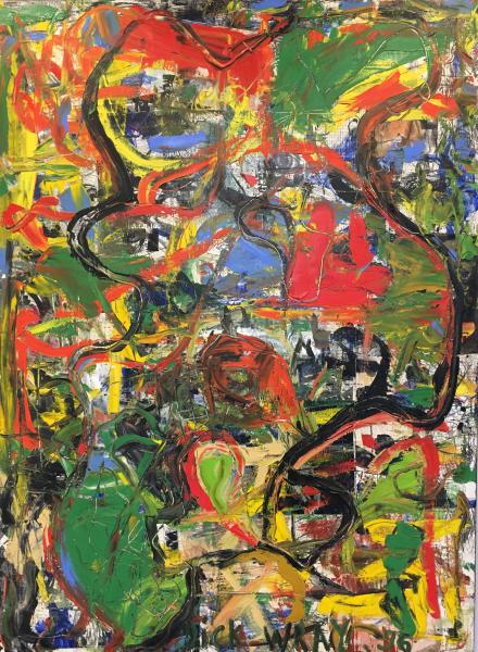 “Untitled,” 1996, Oil, Mixed Media on Canvas, 60 x 44 Inches