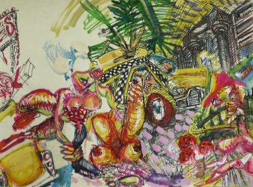 "Untitled," 1981, Mixed Media on Paper, 22 x 30 Inches