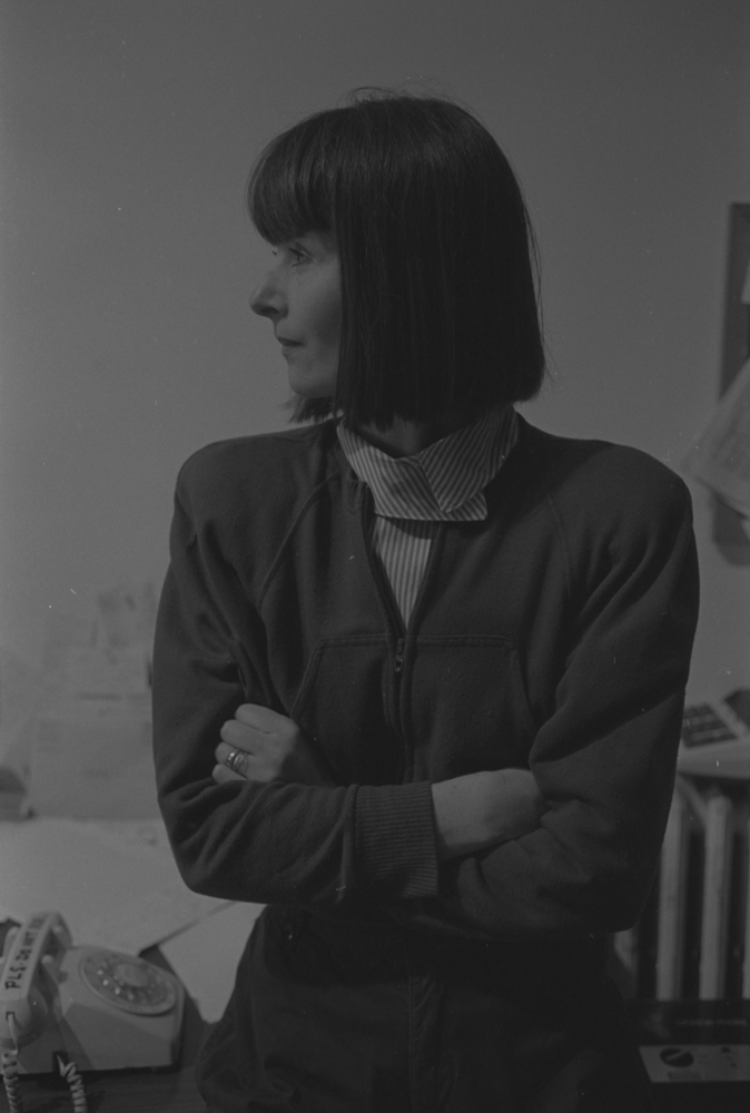 Co-founder and co-director of The Alternative Museum, Janice Rooney, 1983