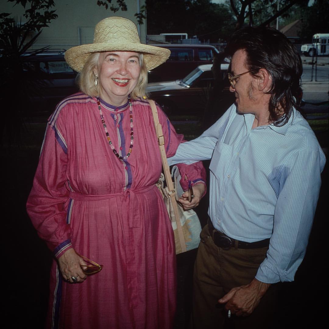 Suzanne Paul, Artists Dorothy Hood and Ron Hoover, April 1986, cropped from 35mm color slide film