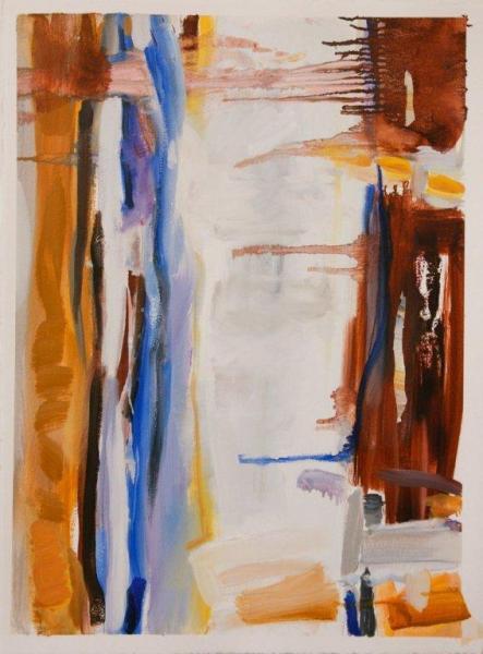"Abandoned Path," 2011, Oil on Paper, 30 x 23 Inches