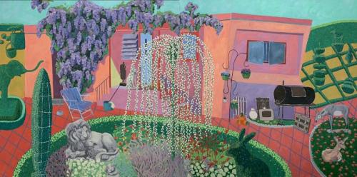 "All That’s Home," 2019, Oil on Canvas, 72 x 144 Inches